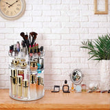 360 Degree Rotating Makeup Organizer Box Clear Adjustable Cosmetic Storage Organizer