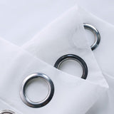 1 Pair of White Outdoor Sheer Curtains for Patio Water-Resistant