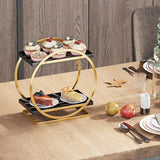 2-Tier Metal Makeup Organizer Vanity Bathroom Countertop Storage Rack Gold