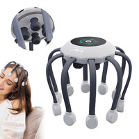 5-Mode Electric Head Scalp Massager Wireless Portable Vibration Octopus Claw Scalp Scratcher Gray