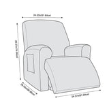 Full Wrapped Elastic Recliner Chair Protector Cover Stretch Jacquard Recliner Slipcover Black