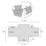 Water Resistant Split Recliner Couch Cover Non-Slip Sofa Chair Slipcovers White