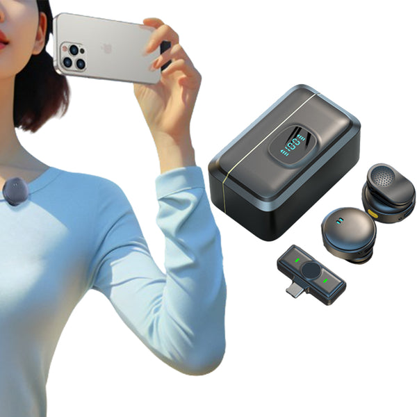 Wireless Lapel Microphone Lavalier Magnetic Mount Mic for Vlog  Streaming Type-C Interface Style