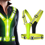 3-Mode LED Reflective Sports Vest for Running Cycling Night Activities Yellow