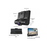 1080P Dash Cam with 32GB TF Card Wide-Angle Car Dash Camera With Rear View Camera
