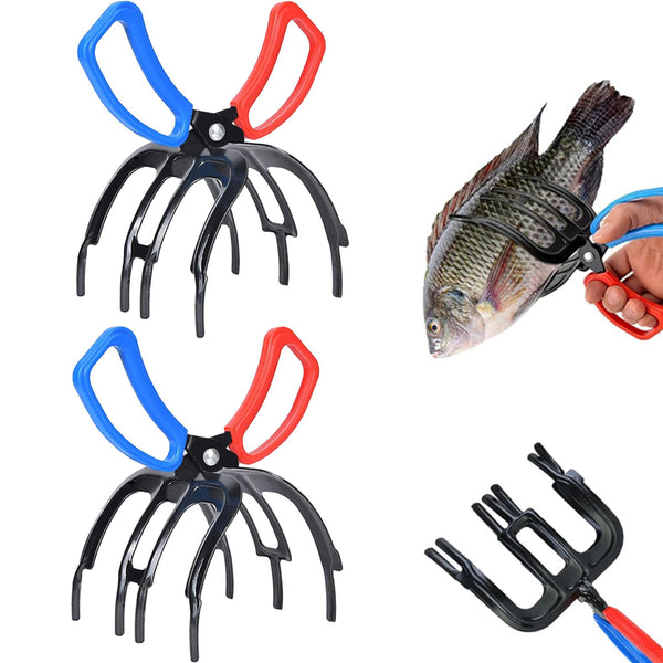 2Pcs 3-Claw Fish Gripper Metal Fishing Pliers Catcher Fish Control Clamp Fishing Accessories