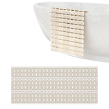 Non-Slip Shower Mat Suction Mounted Bathtub Mat with Drain Holes Beige