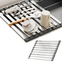 Foldable Over Sink Drying Drainer Stainless Steel Dish Rack for Kitchen