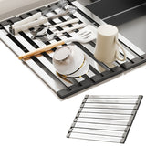 Foldable Over Sink Drying Drainer Stainless Steel Dish Rack for Kitchen