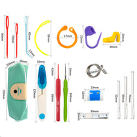 Multicolor Knitting Hook Set with Ergonomic Handles Yarn Craft Kit with Storage Bag