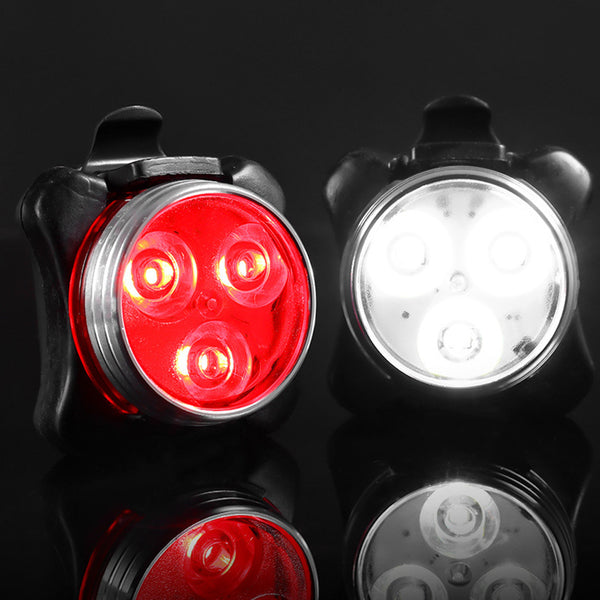 2Pcs USB Rechargeable Bike Lights LED Bicycle Lights Front and Rear Security Warning Lights