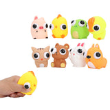 8Pcs Cartoon Squeeze Toy Eyes Raised Animal Soft Sensory Toys