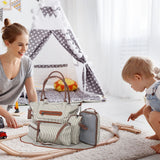 6Pcs Set Mom Bags Multifunctional Diaper Changing Bag Tote Set