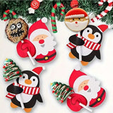 100Pcs Christmas Lollipop Holders Cartoon Lollipop Candy Paper Card for Kids Gift Package Decor Style 3
