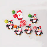 100Pcs Christmas Lollipop Holders Cartoon Lollipop Candy Paper Card for Kids Gift Package Decor Style 3