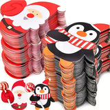 100Pcs Christmas Lollipop Holders Cartoon Lollipop Candy Paper Card for Kids Gift Package Decor Style 3
