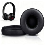 Pair of Replacement Ear Pads for Solo 4 Headphones – Soft Protein Leather Black