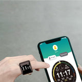 Bluetooth Smart Counter Ring – Digital Tasbih Tally Clicker with Alarm Clock Black