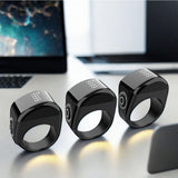 Bluetooth Smart Counter Ring – Digital Tasbih Tally Clicker with Alarm Clock Black