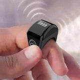 Bluetooth Smart Counter Ring – Digital Tasbih Tally Clicker with Alarm Clock Black
