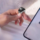 Bluetooth Smart Counter Ring – Digital Tasbih Tally Clicker with Alarm Clock Silver