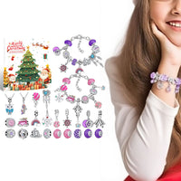 Jewellery Advent Calendar for Girls – DIY Bracelet Christmas Gift Set Style 1