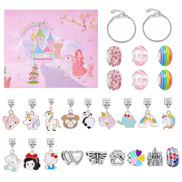 Jewellery Advent Calendar for Girls – DIY Bracelet Christmas Gift Set Style 2