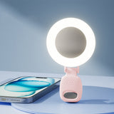 Makeup Selfie Light with Mirror 3 Light Modes & 180 Degrees Rotating Clip Pink