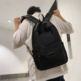 Large Capacity Men's Travel Backpack for School Work and Daily Use Black