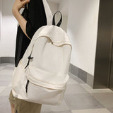 Large Capacity Men's Travel Backpack for School Work and Daily Use Off-White