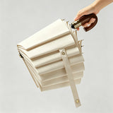 10-Rib Automatic Folding Umbrella Large Canopy Travel Umbrella Portable Rain Umbrella Beige