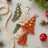 3 PCS Handwoven Bohemian Christmas Tree Hanging Ornaments with Tassels