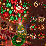 Christmas LED Projector Night Light 6 Films USB Powered