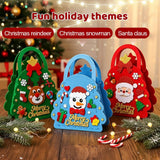 5PCS Christmas DIY Felt Gift Bag Kits Precut Prepunched 20x25cm