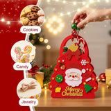 5PCS Christmas DIY Felt Gift Bag Kits Precut Prepunched 20x25cm
