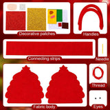 5PCS Christmas DIY Felt Gift Bag Kits Precut Prepunched 20x25cm