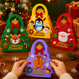 5PCS Christmas DIY Felt Gift Bag Kits Precut Prepunched 20x25cm