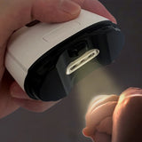 3-Speed Adjustable Electric Nail Clipper with LED Light Digital Display Nail Trimmer with Debris Storage White