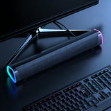 USB Powered Bluetooth Soundbar with RGB LED Lights Desktop Stereo Speaker for PC Laptop TV