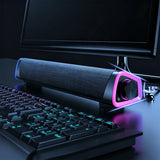 USB Powered Bluetooth Soundbar with RGB LED Lights Desktop Stereo Speaker for PC Laptop TV