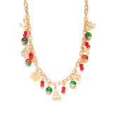 Christmas Necklace with Jingle Bell Pendant Festive Holiday Jewelry Style 1
