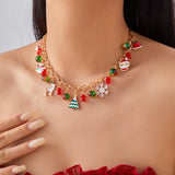 Christmas Necklace with Jingle Bell Pendant Festive Holiday Jewelry Style 2