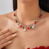 Christmas Necklace with Jingle Bell Pendant Festive Holiday Jewelry Style 3