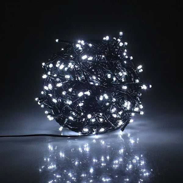 Solar-Powered LED String Fairy Lights for Outdoor Garden Decoration White