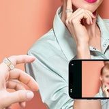 Bluetooth Vintage Enamel-Style Smart Ring Water-Resistant Fitness & Health Tracker Black