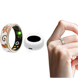 Bluetooth Vintage Enamel-Style Smart Ring Water-Resistant Fitness & Health Tracker White