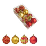 8PCS Mixed Christmas Ball Ornaments Set for Xmas Tree Decorations Style 1