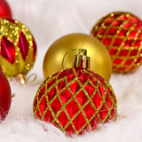 8PCS Mixed Christmas Ball Ornaments Set for Xmas Tree Decorations Style 1