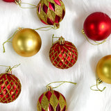 8PCS Mixed Christmas Ball Ornaments Set for Xmas Tree Decorations Style 1