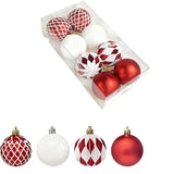 8PCS Mixed Christmas Ball Ornaments Set for Xmas Tree Decorations Style 3